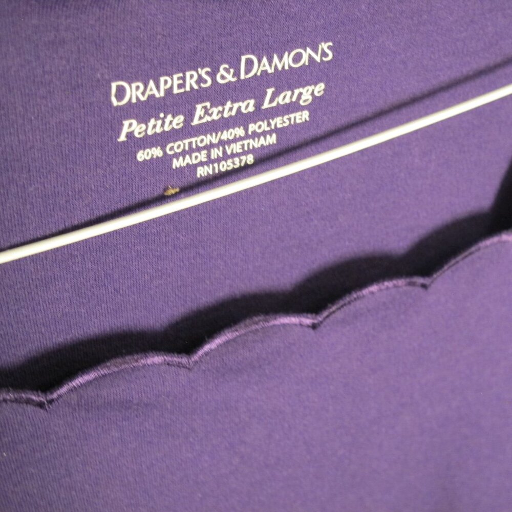 Draper’s and Damon’s grape purple scalloped neck cotton tee PXL